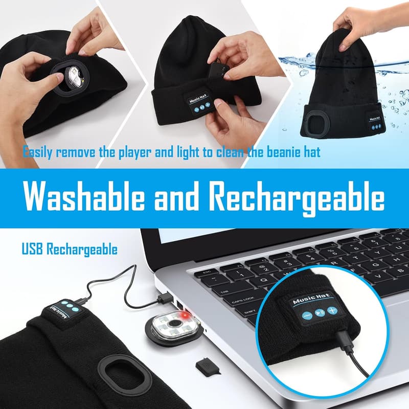 LED Bluetooth Beanie Hat for Men - Perfect Birthday Gift