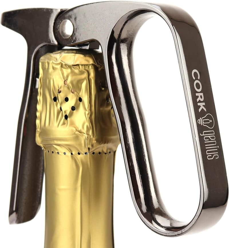 Ergonomic Champagne Opener - Compact Easy-to-Use Tool