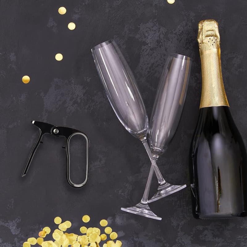 Ergonomic Champagne Opener - Compact Easy-to-Use Tool