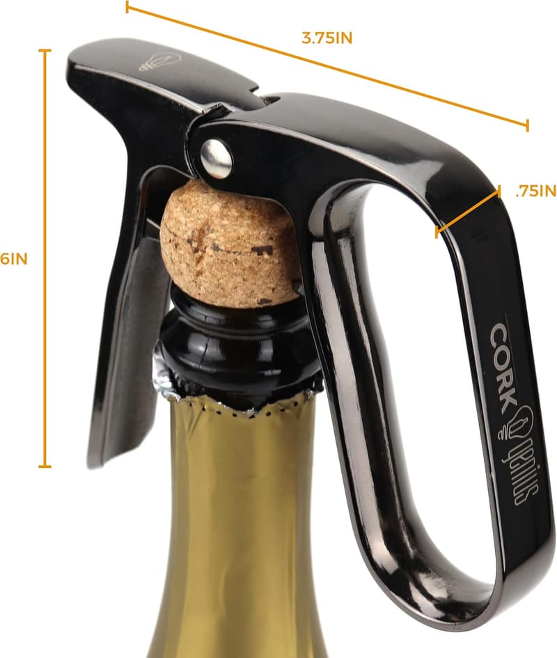 Ergonomic Champagne Opener - Compact Easy-to-Use Tool