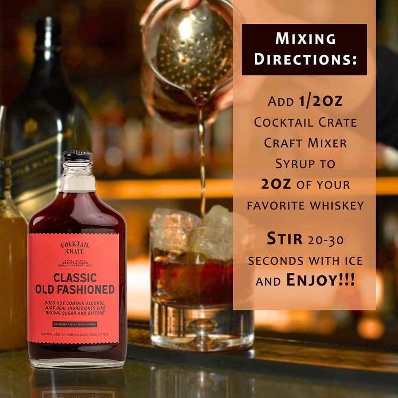 Old Fashioned Cocktail Mixer - Handcrafted Premium Syrup, 2 Pack