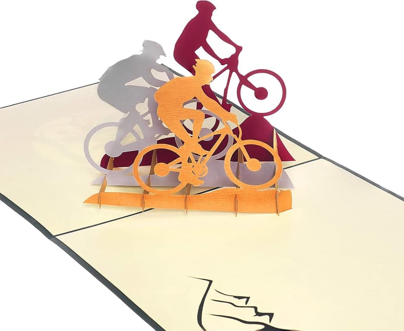 3D Mountain Bike Birthday Card with Envelope for Men