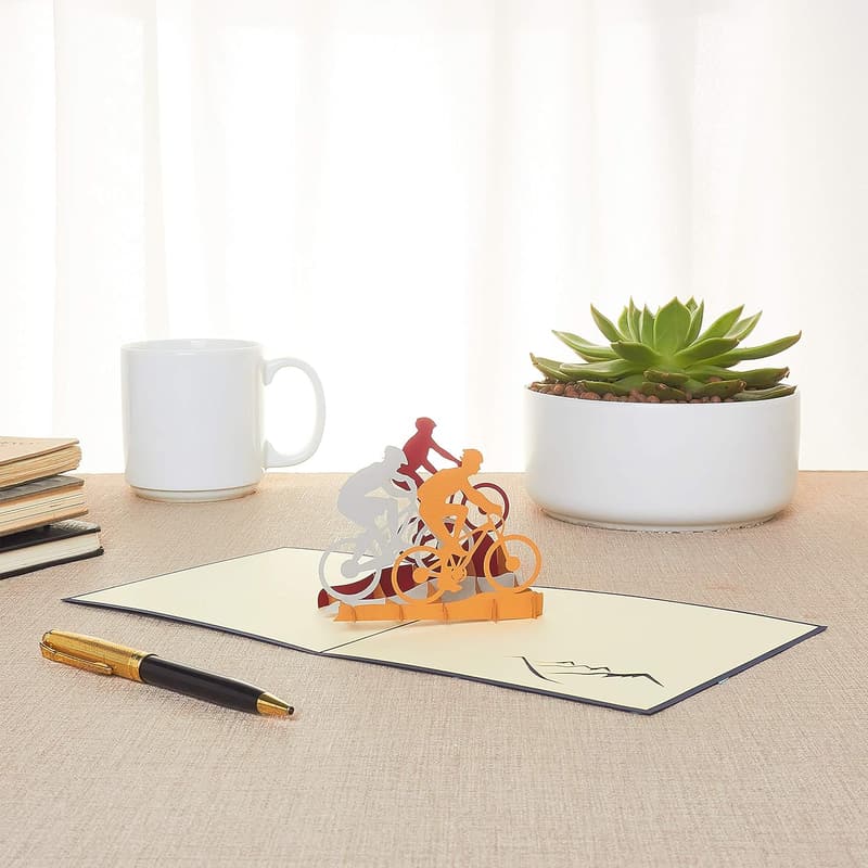 3D Mountain Bike Birthday Card with Envelope for Men