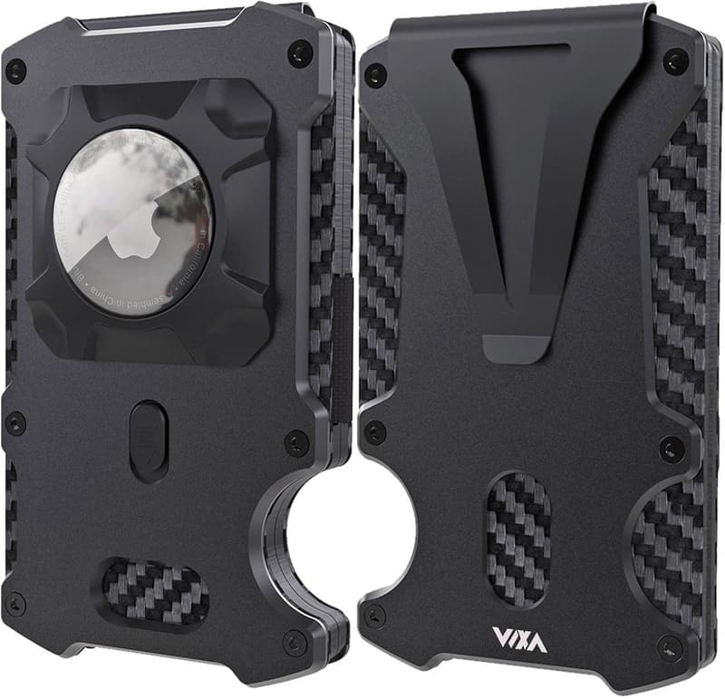 Minimalist Carbon Fiber Wallet with AirTag Holder for Men