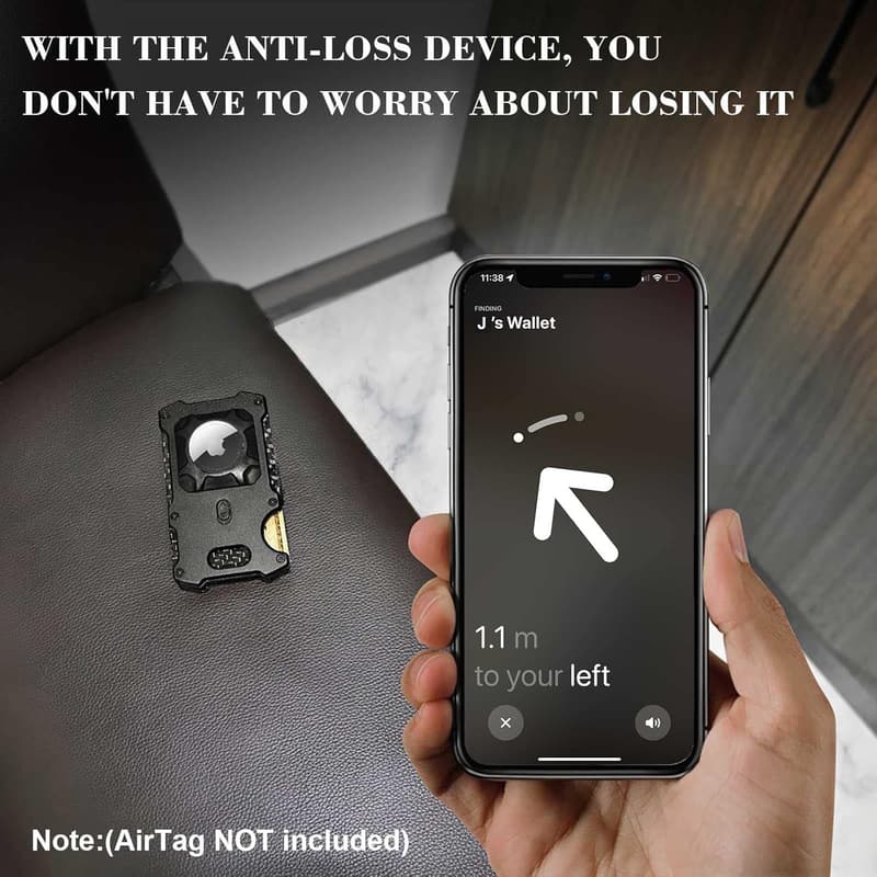 Minimalist Carbon Fiber Wallet with AirTag Holder for Men