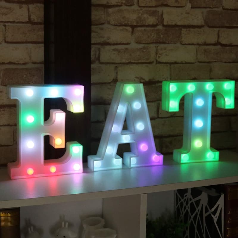 Colorful LED Marquee Letter Lights with Remote for Home Decor
