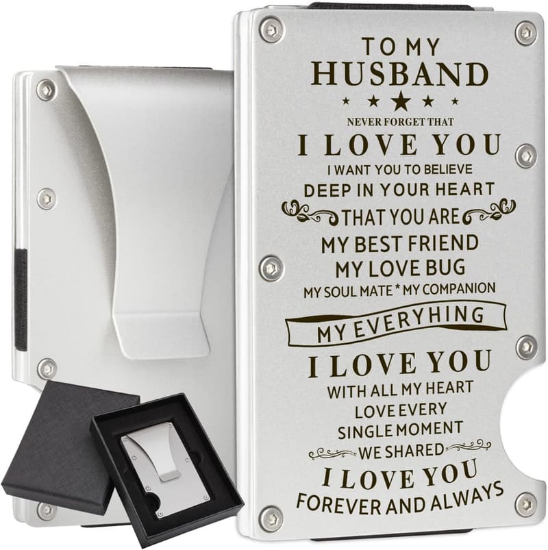 Anniversary Gifts: Personalized Carbon Fiber Wallet for Husband