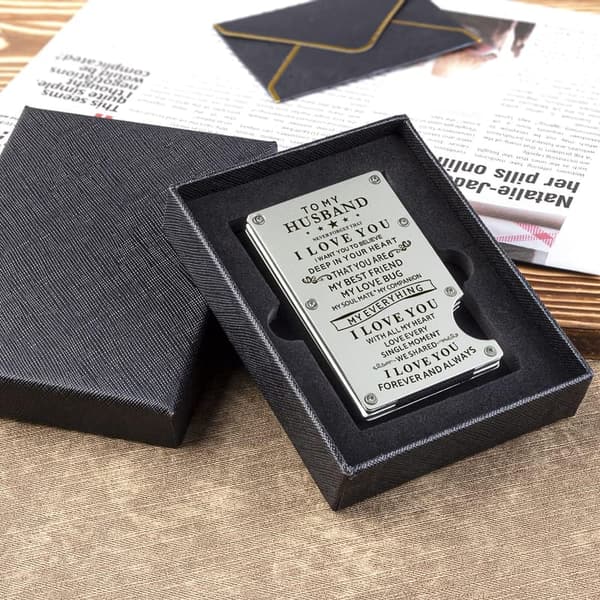Anniversary Gifts: Personalized Carbon Fiber Wallet for Husband