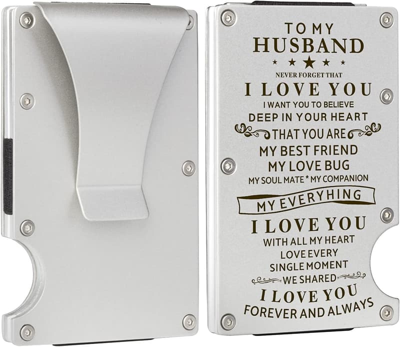 Anniversary Gifts: Personalized Carbon Fiber Wallet for Husband