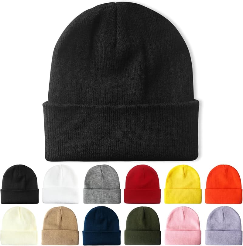 Unisex Knit Cuffed Winter Beanie for Men and Women