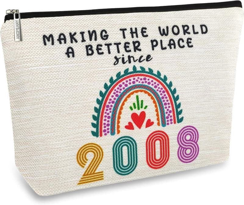 17th Birthday Makeup Bag for Girls - Funny 2008 Gift