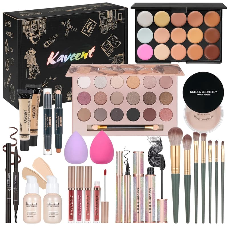 Teen Makeup Kit with Eyeshadow, Foundation, and Lip Gloss