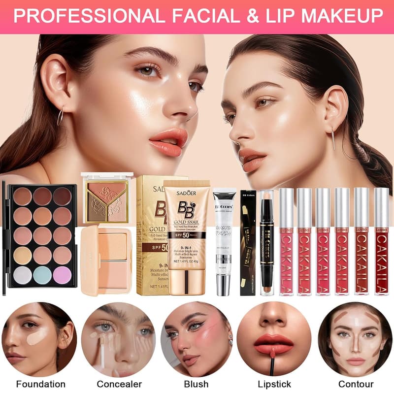 All-in-One Makeup Kit for Women & Teens - Travel Set