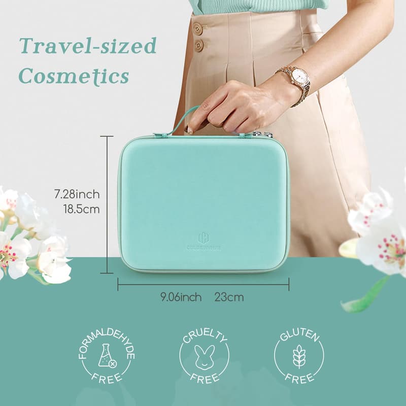 Teen Makeup Kit with 36 Colors Eyeshadow & Blush, Mint Green Bag