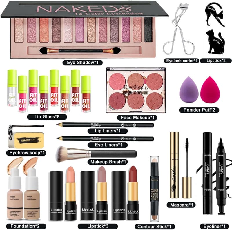 All-in-One 28-Piece Makeup Kit for Women & Teens