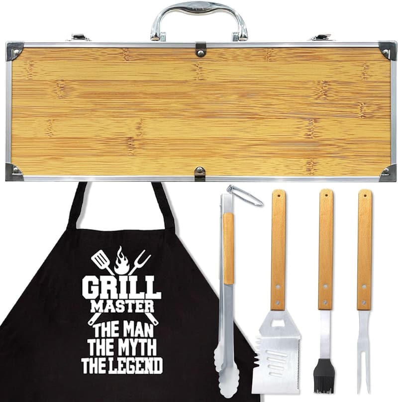 Father's Day Heavy Duty BBQ Kit with Stainless Steel Utensils