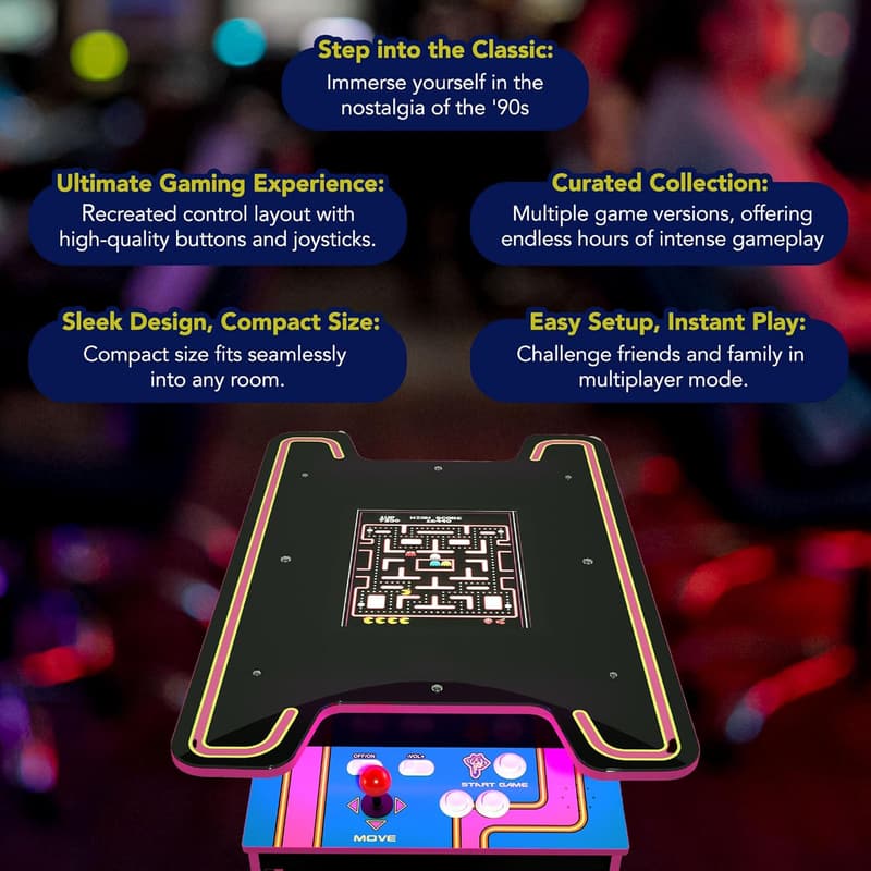 Ms. PAC-Man Arcade Game Table - Black Series Edition, 12 Games