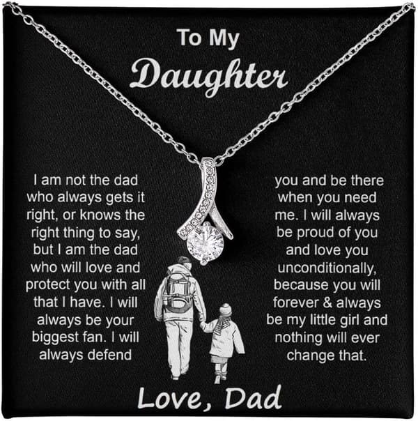 Birthday Gift Necklace for Daughter - Inspirational Message Card