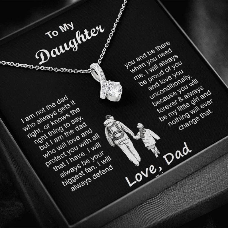 Birthday Gift Necklace for Daughter - Inspirational Message Card