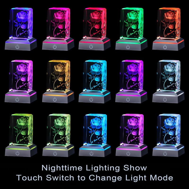 Valentine's Day 3D Butterfly Crystal Nightlight - Gift for Her