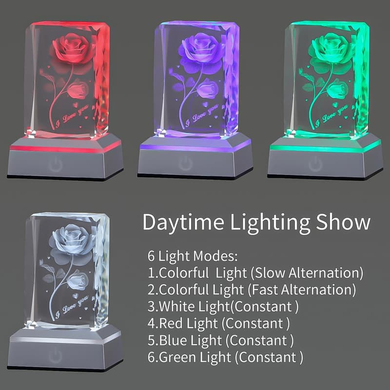 Valentine's Day 3D Butterfly Crystal Nightlight - Gift for Her