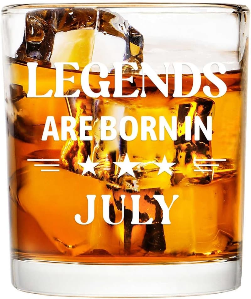 July Birthday Whiskey Glass - 10 oz Father's Day Gift for Men