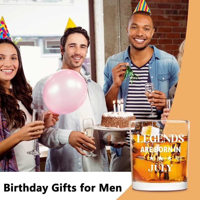 July Birthday Whiskey Glass - 10 oz Father's Day Gift for Men