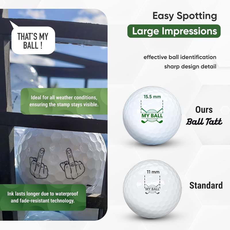 Golf Ball Stamp - Self-Inking Waterproof Marking Tool for Golfers