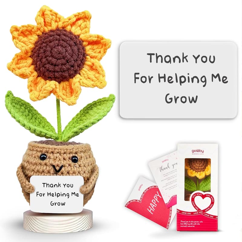Teacher Appreciation Gift: Handmade Sunflower Crochet Doll