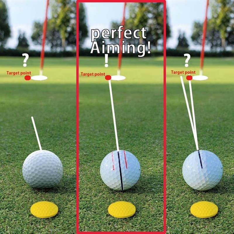 Natural Golf Ball Marker with 360° Triple-Line Stencil Set