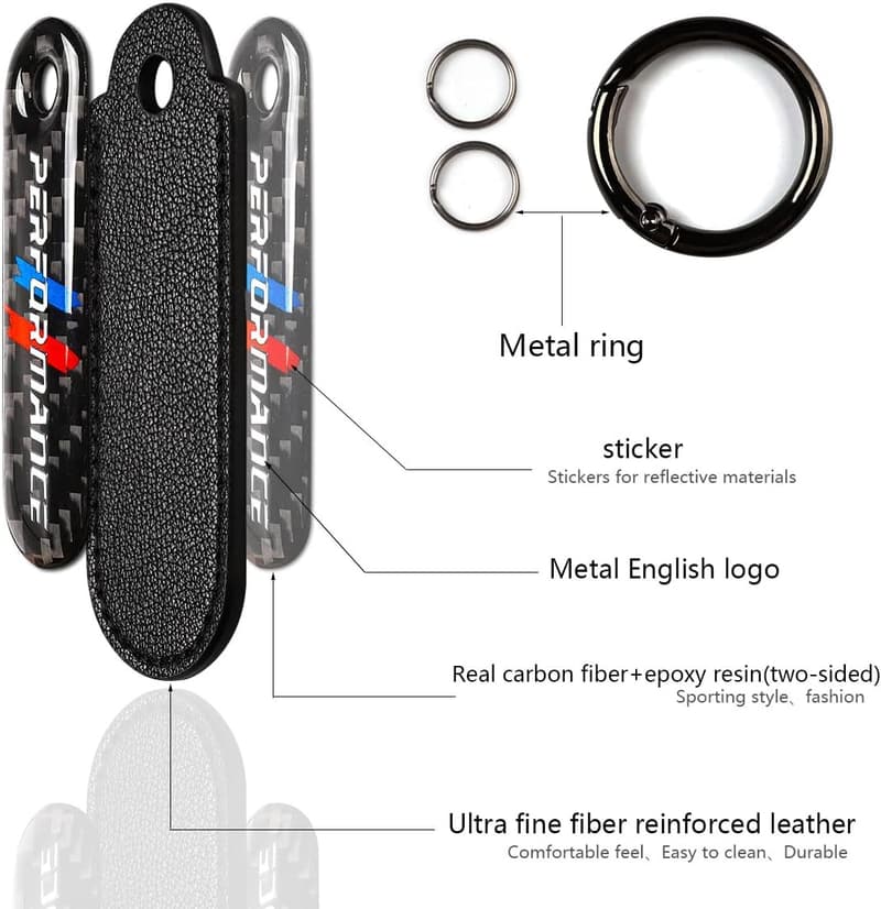 Universal Carbon Fiber Leather Keychain - Stylish Business Gift