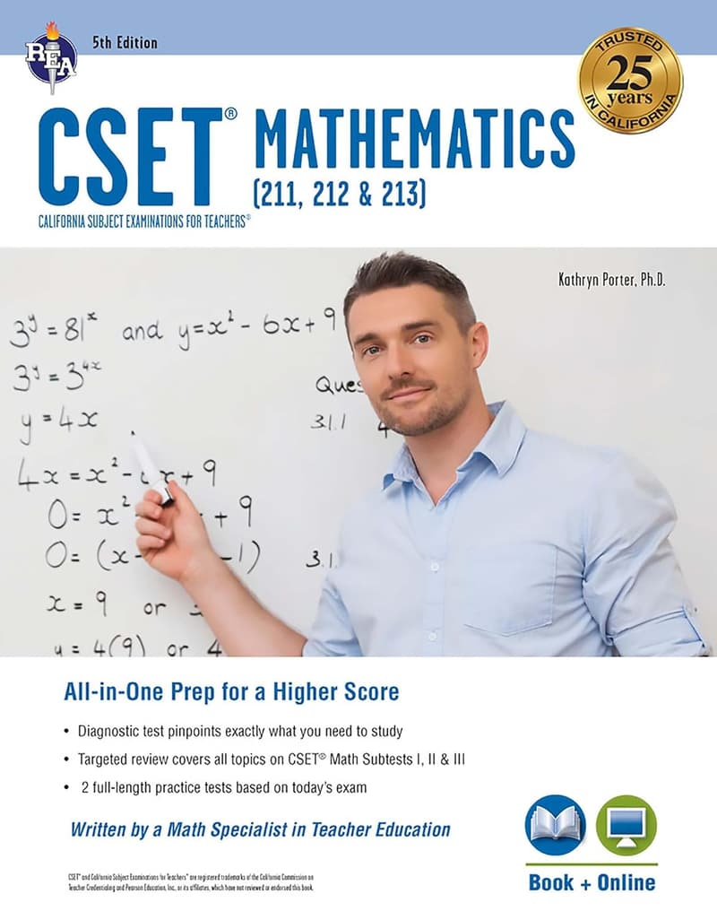 CSET Mathematics Teacher Certification Prep Book + Online Access