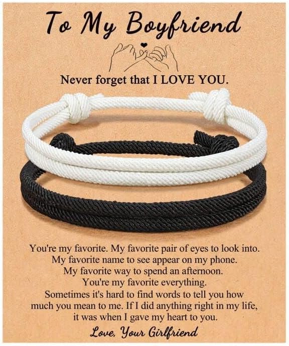 Adjustable Rope Couples Bracelets - Perfect Anniversary Gift