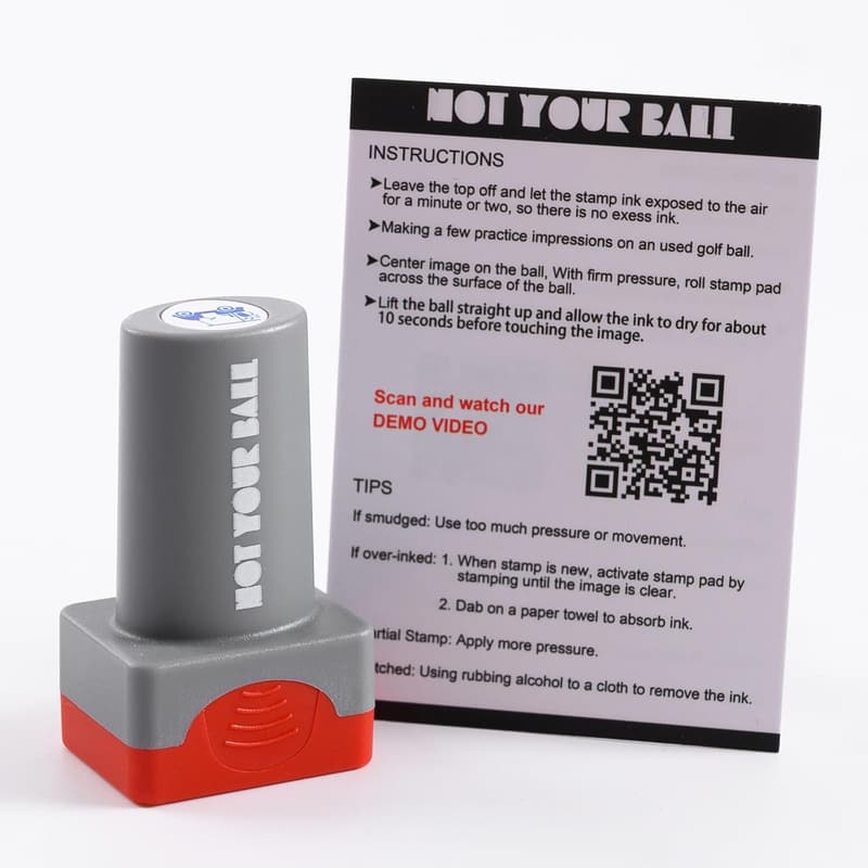 Reusable Self-Inking Golf Ball Stamp for Identifying Golf Balls