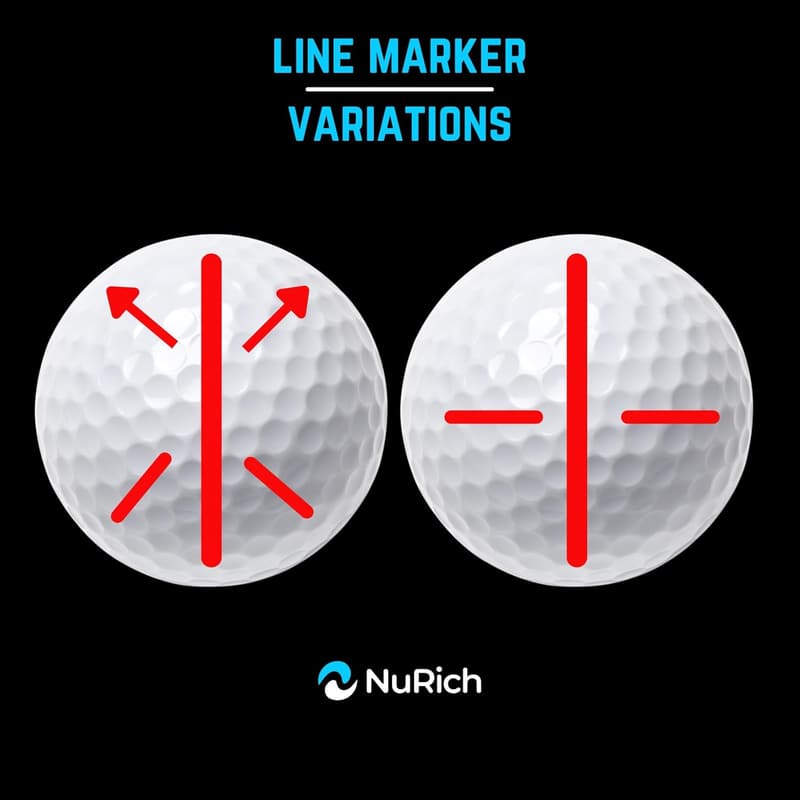Golf Ball Putting Alignment Markers - 2 Pack Golf Accessories