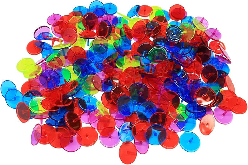 Bulk Golf Ball Markers - 25mm Multicolor Transparent Plastic (50/100/150 pcs)
