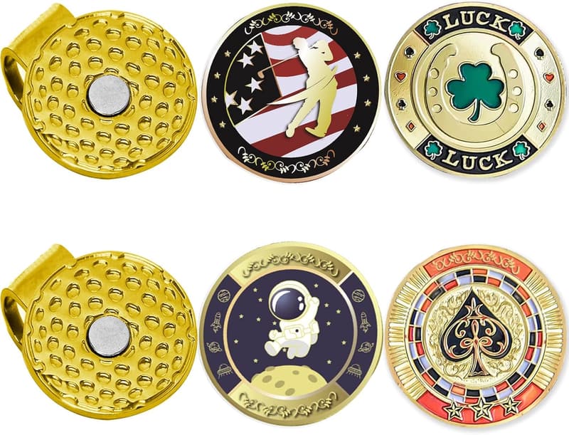 Golf Ball Markers Set with Hat Clips & Storage Box for Golfers