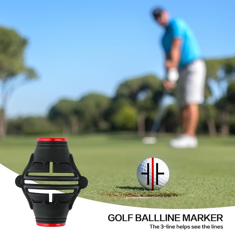 Golf Ball Marker Stencil Set with 4 Color Pens in Gift Box