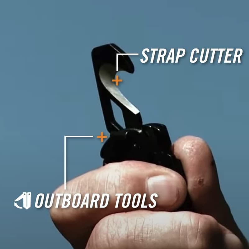 EDC Multitool Pocket Knife with Clip & Strap Cutter, Black