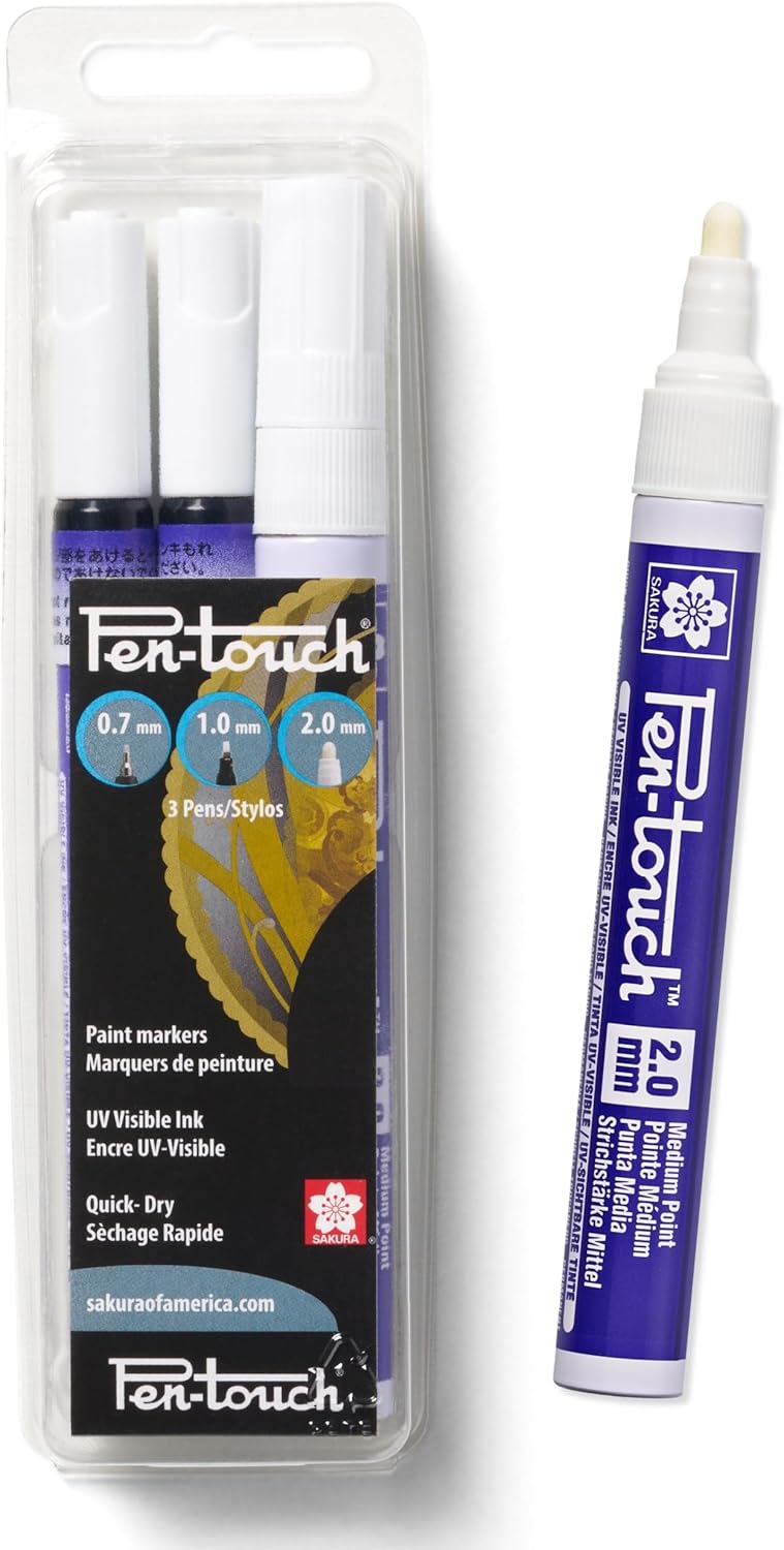 UV Pen-Touch Paint Markers - Assorted Tip Sizes, 3 Pack