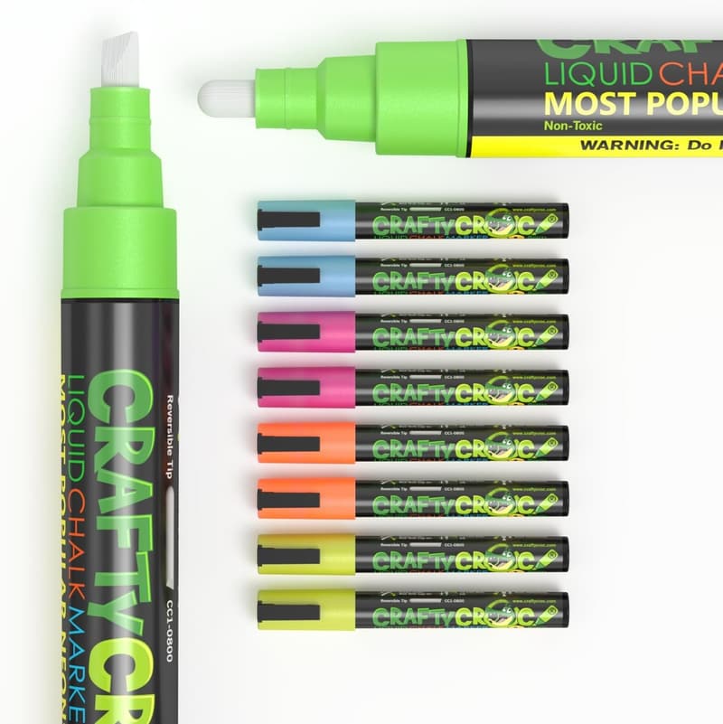 Neon Liquid Chalk Markers Set - 10 Pack for Blacklight Use