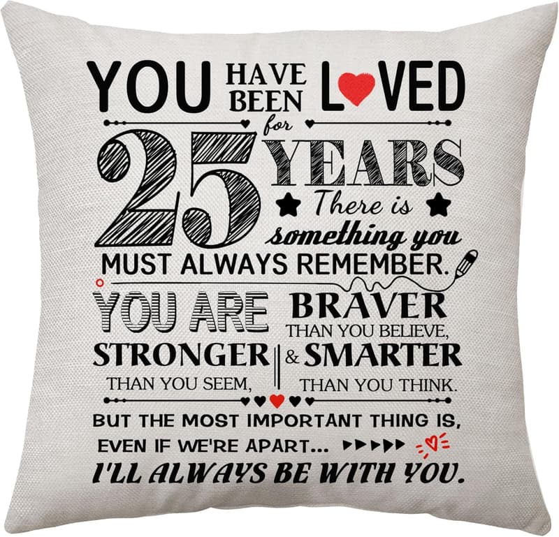 25th Birthday Home Decor Gift for Him/Her (45x45 cm)