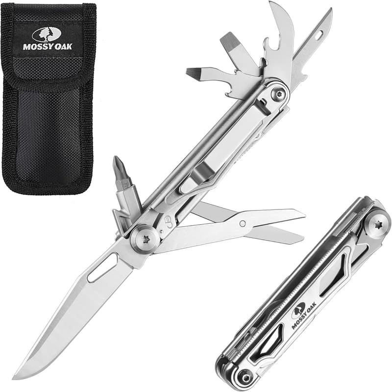 12-in-1 Stainless Steel Multitool Pocket Knife with Pouch