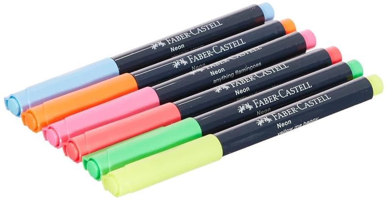 Faber-Castell 6 Neon Creative Markers for Multi-Surface Use