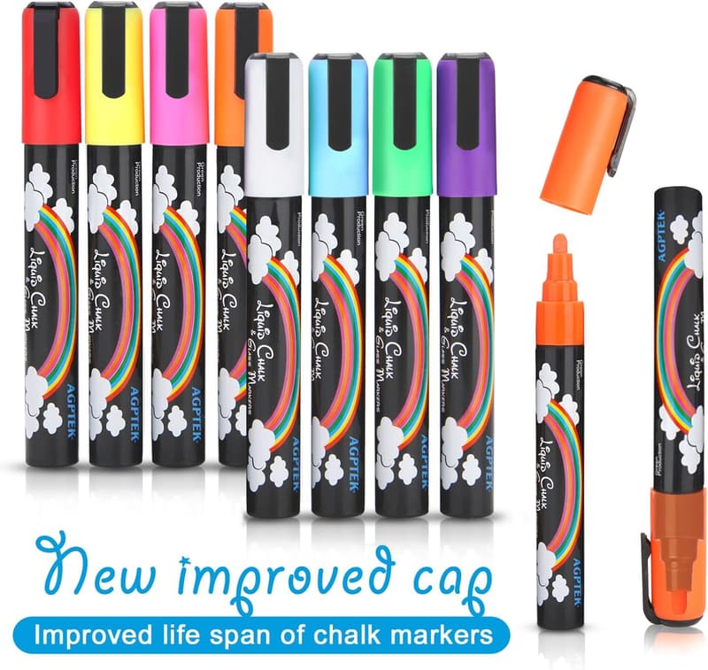Fluorescent Marker Pens Set - 8 Colors for LED Boards