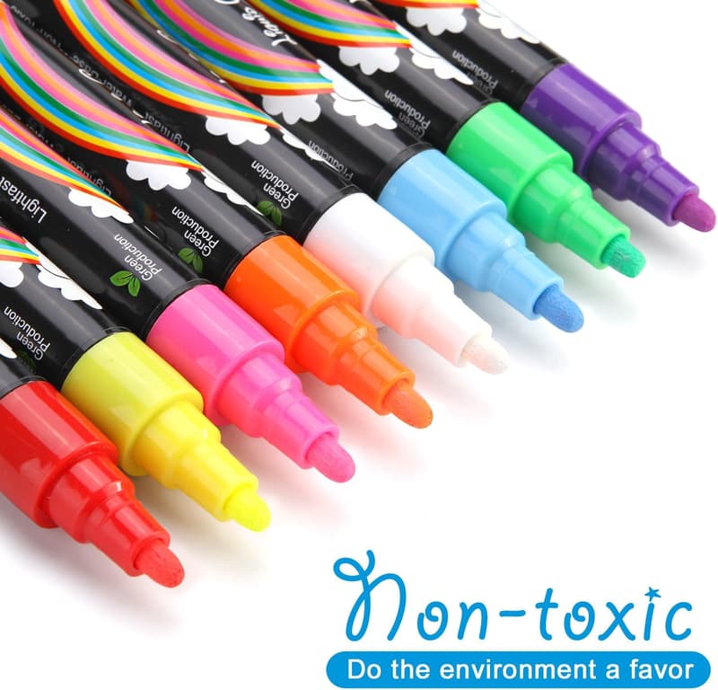 Fluorescent Marker Pens Set - 8 Colors for LED Boards