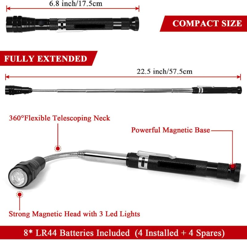 Father's Day LED Telescoping Magnetic Pickup Tool for Dad