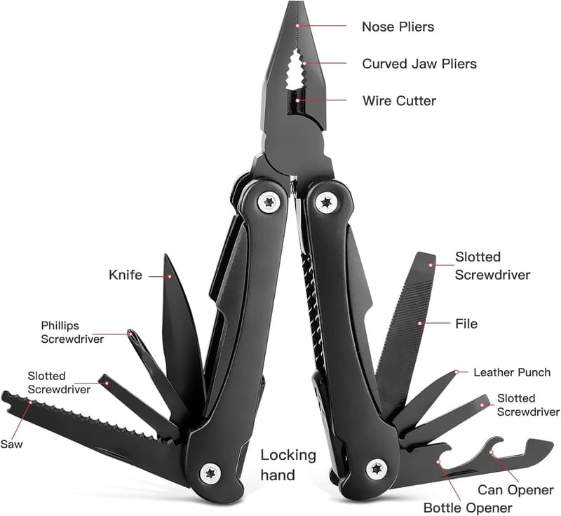 14-in-1 Pocket Multitool with Pliers - Great Gift for Men