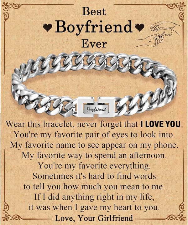 Cuban Bracelet Gift for Men - Graduation, Birthday, Valentine's Day