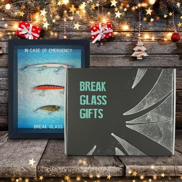 Emergency Glass Break Humor Wall Art for Fishing Lovers